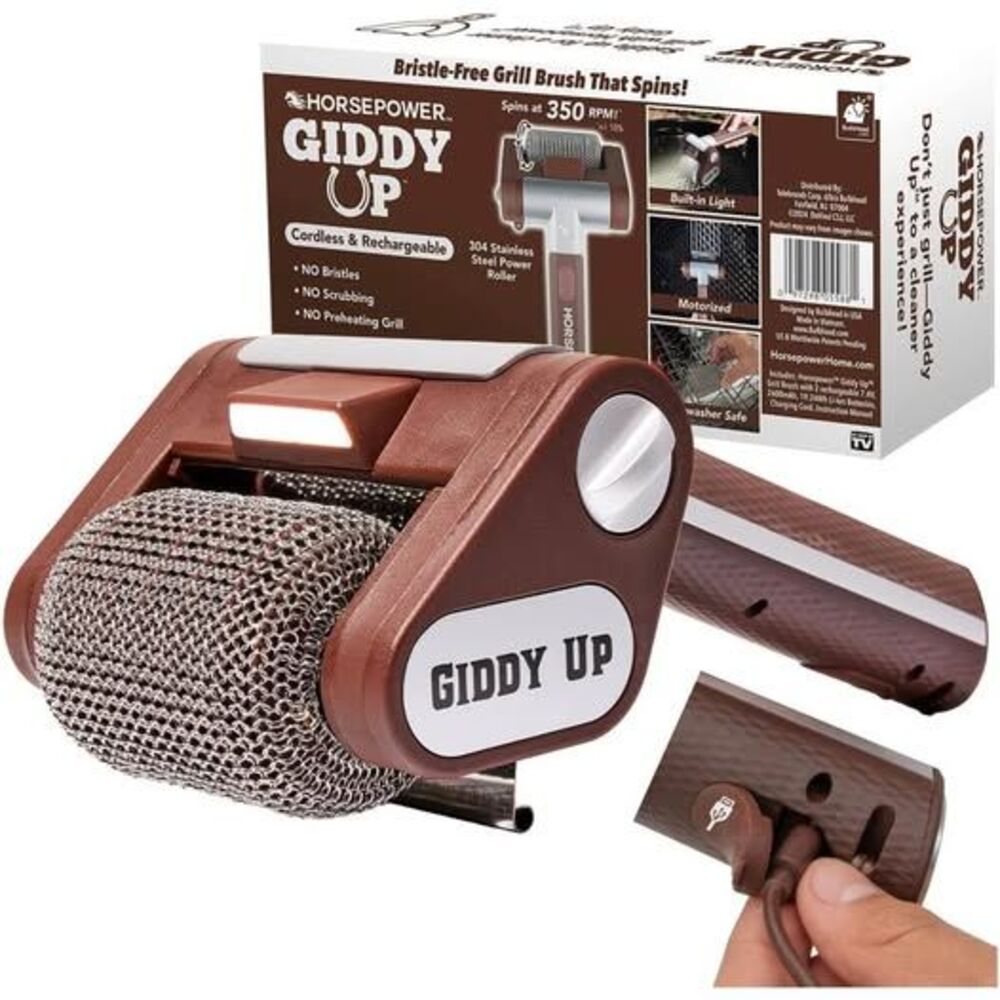 Horsepower Giddy Up Bristle-Free Cordless Grill Brush – Brand New